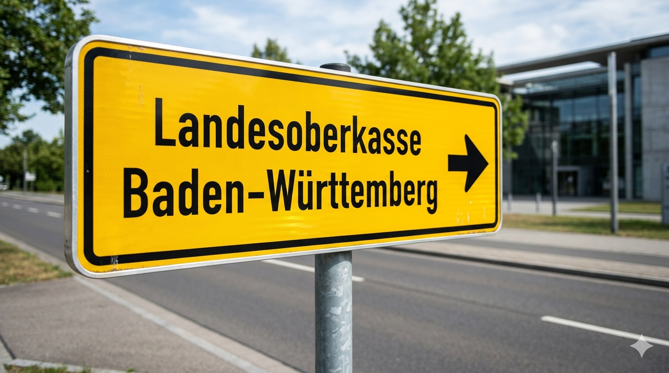 Straßenschild zur Landesoberkasse BW