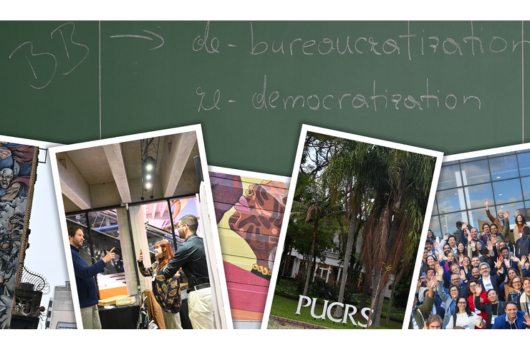 Collage zur Teilnahme von Prof. Dr. Alois Paulin auf der der International Conference on Digital Government Research (dg.o) in Brasilien