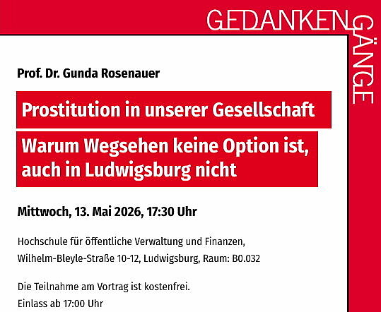 Das Bild enthält den Titel der Veranstaltung: Prostitution in unserer Gesellschaft - Warum Wegsehen keine Option ist, auch in Ludwigsburg nicht