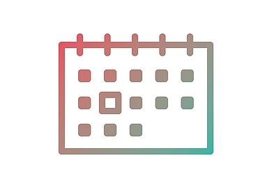 Icon eines Terminkalenders mit rot-blauem Farbverlauf