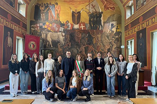 Gruppenbild der Fachprojektexkursion nach Bergamo