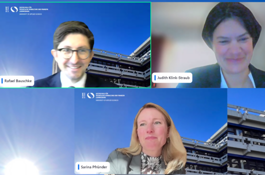 Videokonferenz mit Prof. Dr. Rafael Bauschke, Prof. Dr. Judith Klink-Straub und Sarina Pfründer zur Social-Media-Fachtagung für die Verwaltung.