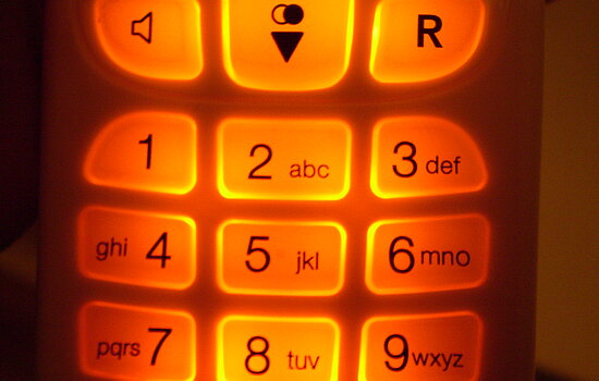 Erleuchtete Telefontastatur