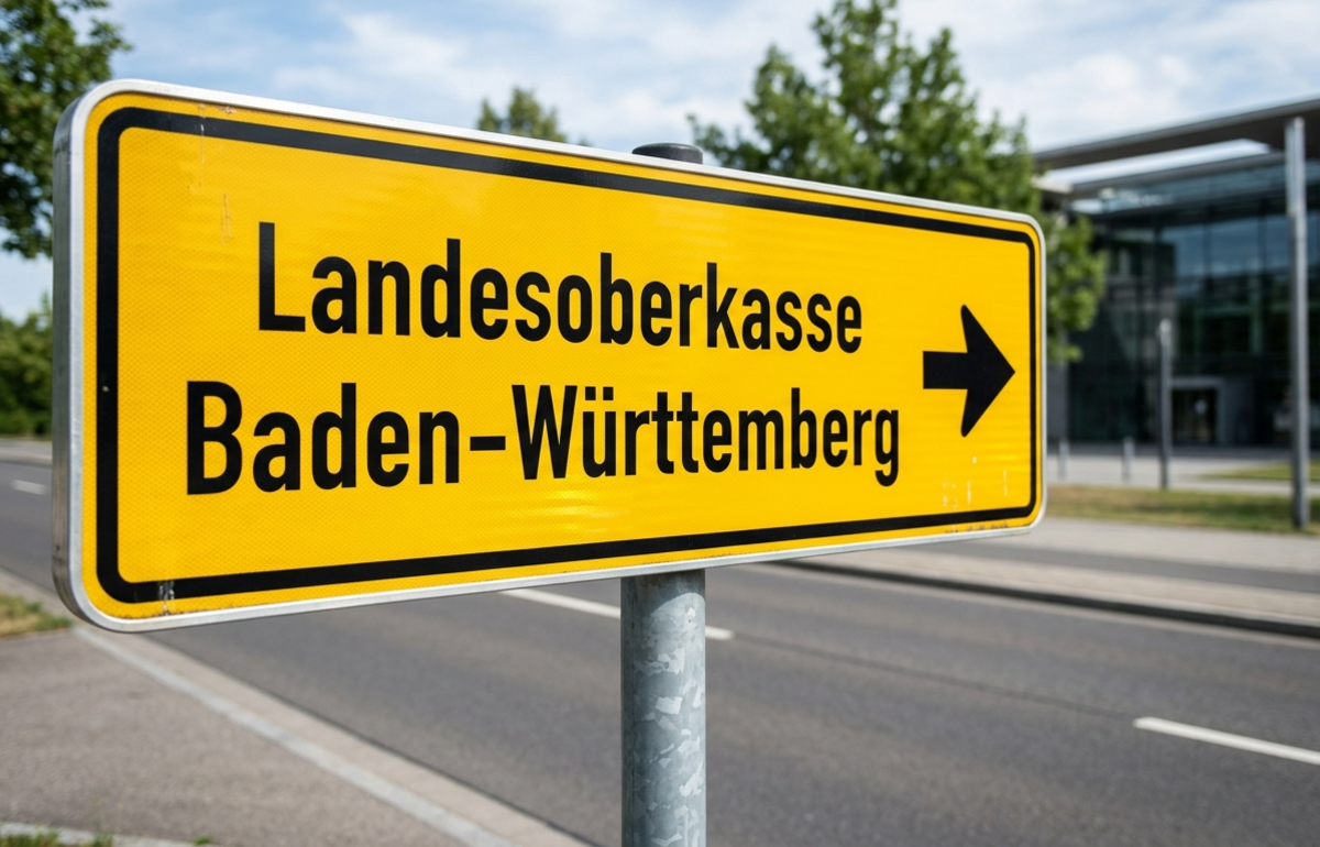 Straßenschild zur Landesoberkasse BW