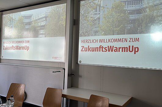 Startfolie der ZukunftsWarmUp-Präsentation